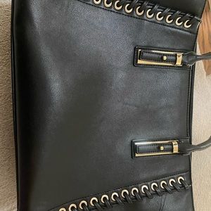 Black stylish purse. Large with shoulder strap